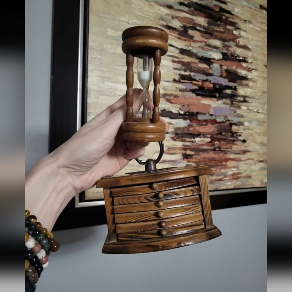 Vintage Wooden Hourglass Timer